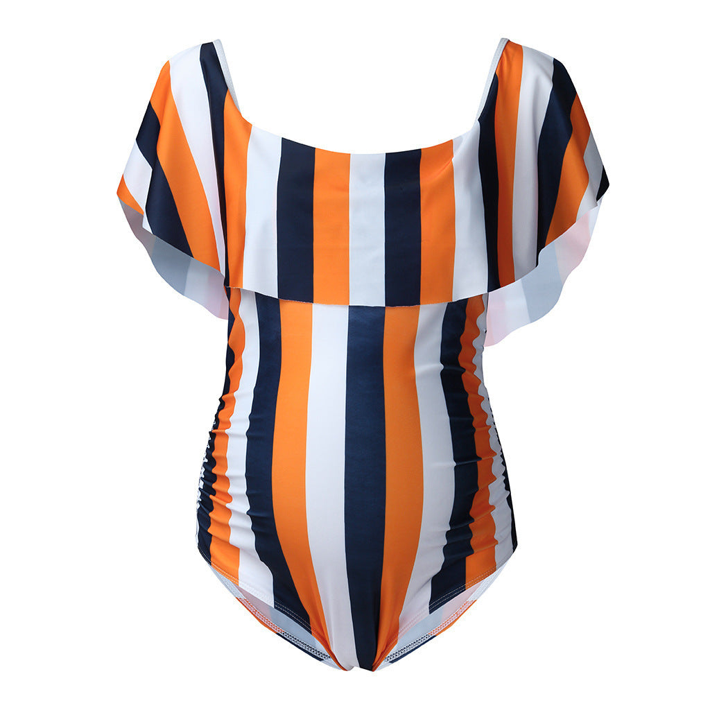 Pregnant plus size flashing swimsuit
