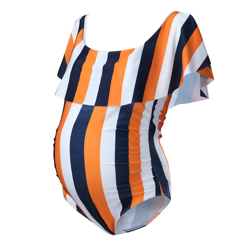 Pregnant plus size flashing swimsuit
