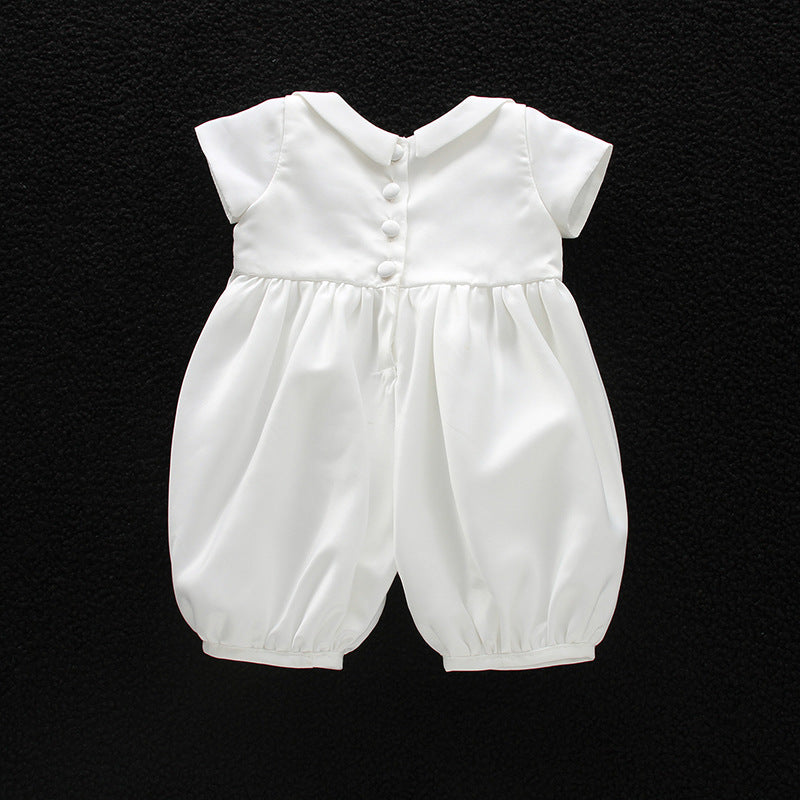 European Baptism Dress Newborn Baby Year Old Full Moon Hat Dress Suit
