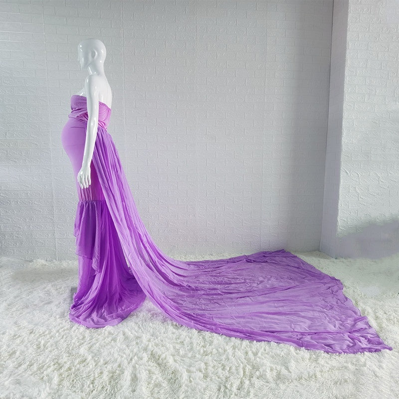 Pregnant Women Fashion Dress Trailing Large Skirt