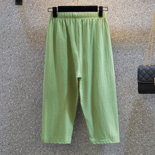 Plus Size Women Casual Cropped Trousers