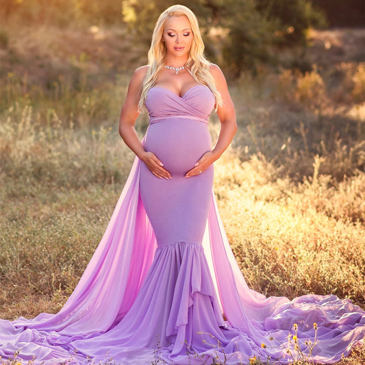Pregnant Women Fashion Dress Trailing Large Skirt