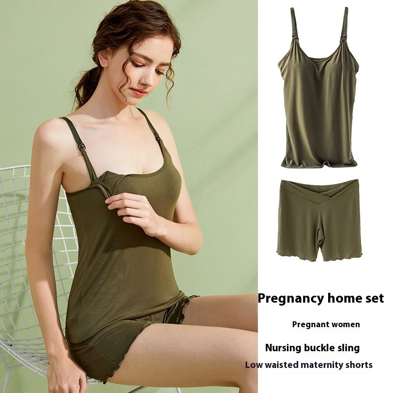 Underwired Padded Pregnant Woman Breastfeeding Overall Dress Set