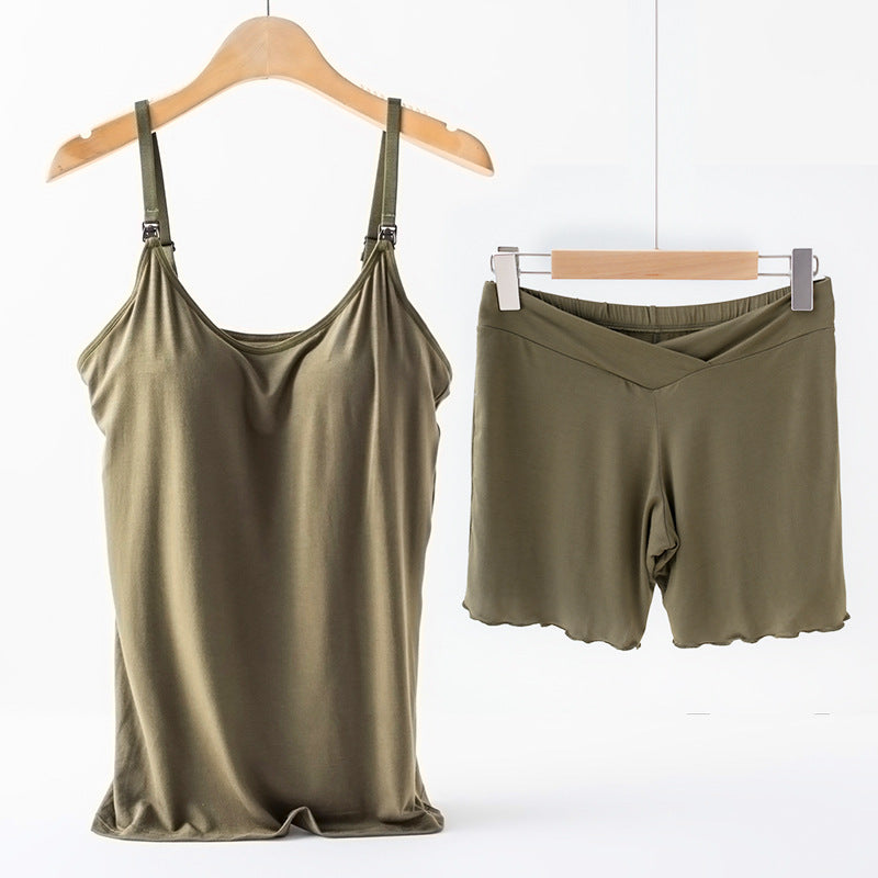 Underwired Padded Pregnant Woman Breastfeeding Overall Dress Set