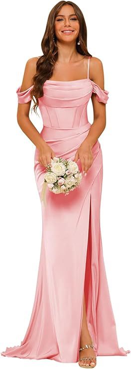 Off-the-shoulder Satin  Corset Ball Gown