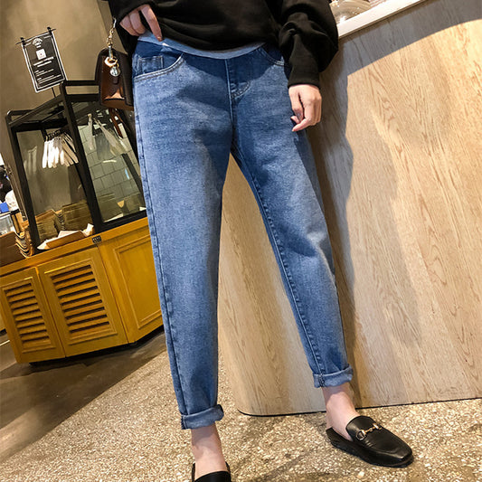 pregnant women pants plus velvet loose harem pants warm pregnant women daddy pants pregnant belly lift