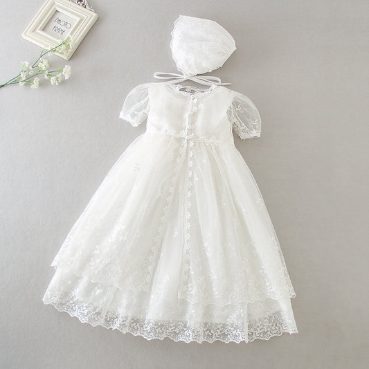 Newborn Lengthened Baptism Dress Baby Dress For One Year Old Suit